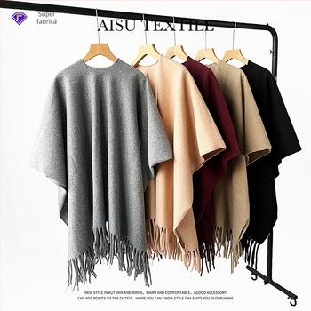 Fular din cașmir artificial, poliester, toamnă-iarnă, model monocrom, cald și rezistent la vânt