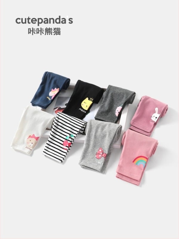 Colanți pentru fetițe, material din bumbac amestec, 92% bumbac, talie medie, primăvară-toamnă, vârstă 1–3 ani