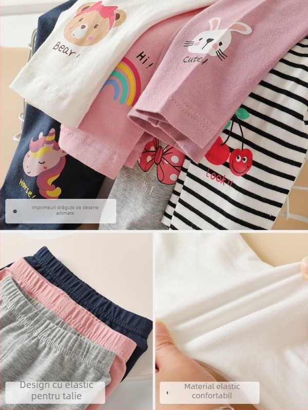 Colanți pentru fetițe, material din bumbac amestec, 92% bumbac, talie medie, primăvară-toamnă, vârstă 1–3 ani