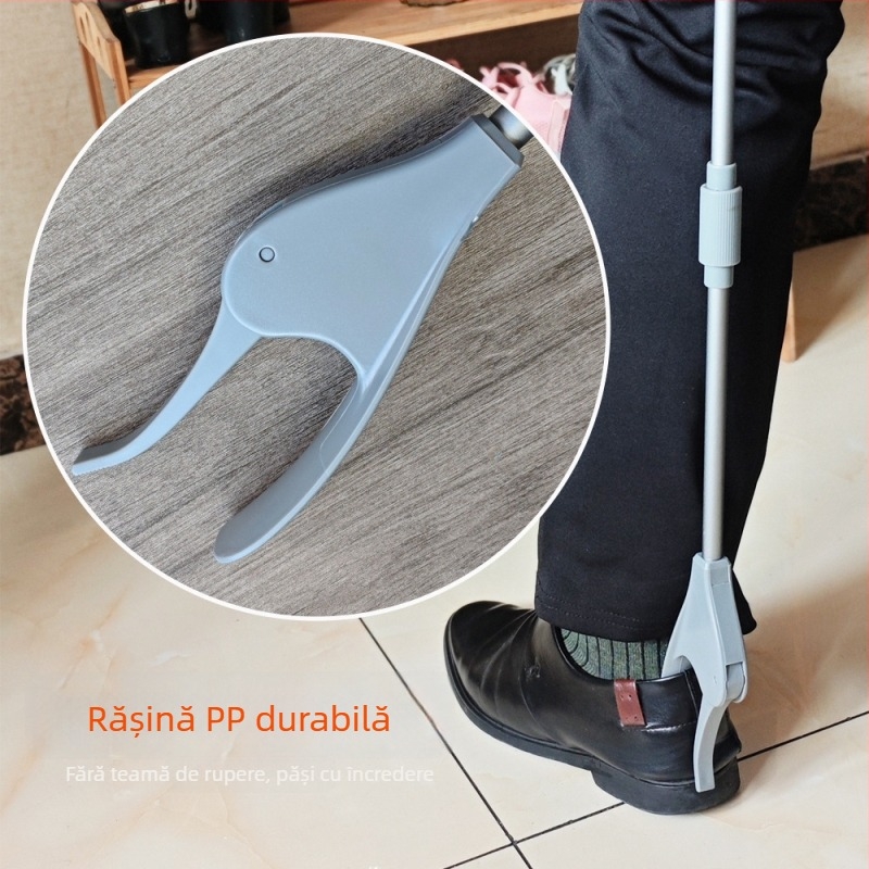 Ajutor multifuncțional pentru încălțăminte cu mâner lung și clips — Model 20524654, pentru persoane în vârstă și gravide
