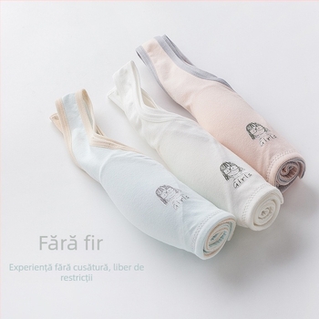 Sutien de antrenament din bumbac pentru fete 9–13 ani, cupe pline și cupe modelate subțiri, bretele fixe duble