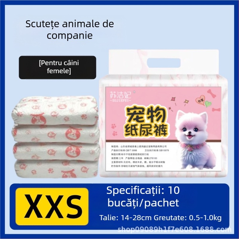 Scutece pentru câini Su jiefei pentru animale de companie — material nețesut cu folie PE, pachet 10 bucăți, marcă privată autorizată