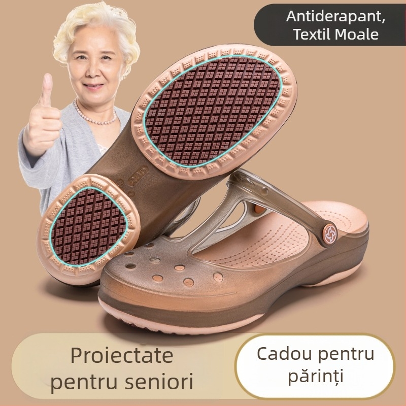 Papuci pentru femei, interior/exterior, antiderapante, talpă EVA și partea superioară EVA, respirante, grosime talpă 1.5–3.5 cm