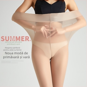 Colanți din nailon catifelat - talie înaltă, subțiri, modelare, uni