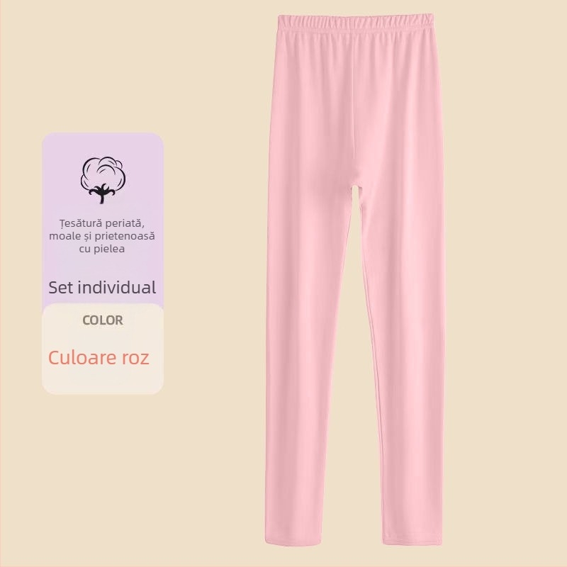 Colanți pentru fete, culoare solidă, țesătură Derong (Derong țesătura, 100% poliester, talie medie, vârste 3–8 ani, primăvară–toamnă–iarna)