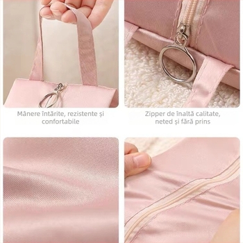 Organizator de călătorie pentru lenjerie și șosete, material satin, multifuncțional, stil geantă