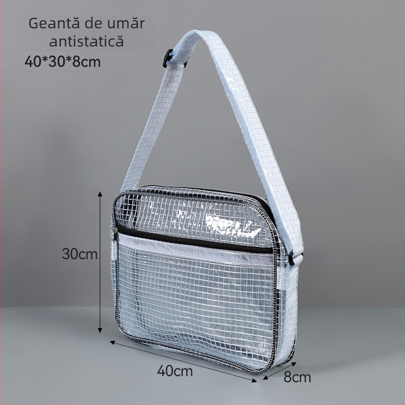 Geantă de laptop Bridge A35 din PVC, cu fermoar, anti-statică, pentru notebook și tabletă, stil crossbody/business