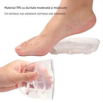Tălpi ortopedice pentru platfus - talpă de jumătate cu sprijin pentru arc, pentru adulți, unisex, compatibile cu adidași, pantofi din piele, botine și încălțăminte din țesătură
