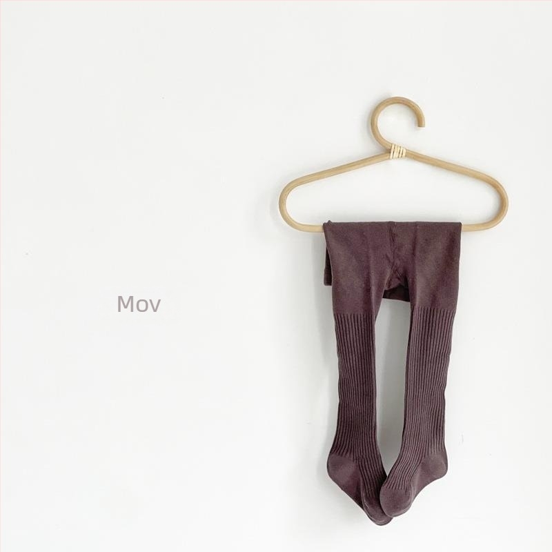 Colanți pentru fete din bumbac, cu două ace, respirabili, uni, primăvară-toamnă