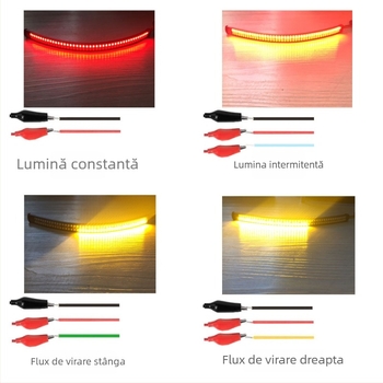 Lampă LED pentru motocicletă: frână, semnal de viraj și lumină pentru număr: 12V, 5W, LED 2835, carcasă, PVC+LED