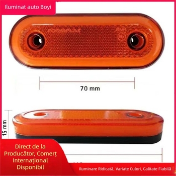Lumină LED pentru camper, semnalizare laterală cu ghidaj de lumină pe margine bidirecțional (24V, material: placă de fier și plasticuri inginerești, model: ghidaj de lumină pe margine bidirecțional)