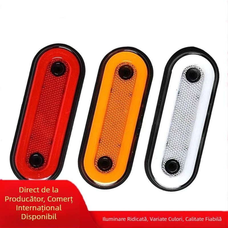 Lumină LED pentru camper, semnalizare laterală cu ghidaj de lumină pe margine bidirecțional (24V, material: placă de fier și plasticuri inginerești, model: ghidaj de lumină pe margine bidirecțional)