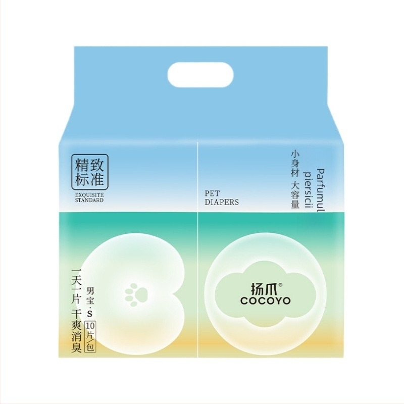 COCOYO Claw Scutece pentru câini cu bandă absorbantă pentru urină – Deodorant și protecție împotriva scurgerilor, 10 buc./pachet, material 3S ultra-moale nețesut