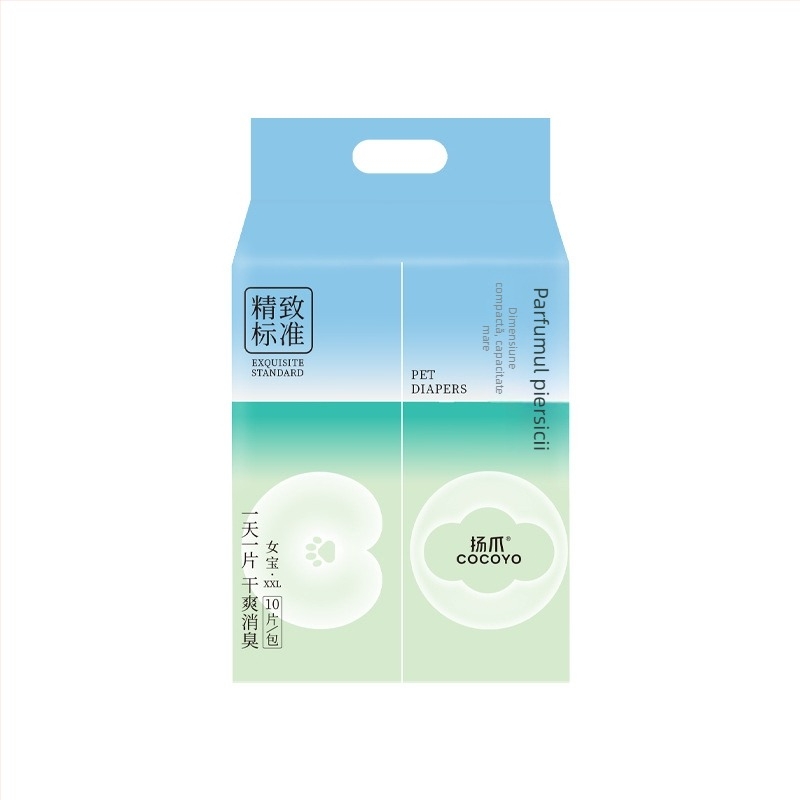 COCOYO Claw Scutece pentru câini cu bandă absorbantă pentru urină – Deodorant și protecție împotriva scurgerilor, 10 buc./pachet, material 3S ultra-moale nețesut