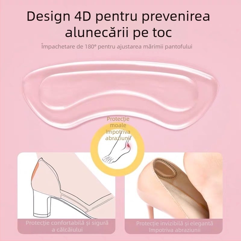 Lipici pentru călcâi 4D, transparent – pernă antiuzură pentru încălțăminte, potrivit pentru pantofi sport, din piele, cizme, sandale, încălțăminte casual și de lucru, pentru toate anotimpurile