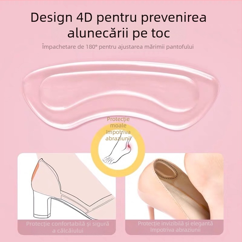 Lipici pentru călcâi 4D, transparent – pernă antiuzură pentru încălțăminte, potrivit pentru pantofi sport, din piele, cizme, sandale, încălțăminte casual și de lucru, pentru toate anotimpurile