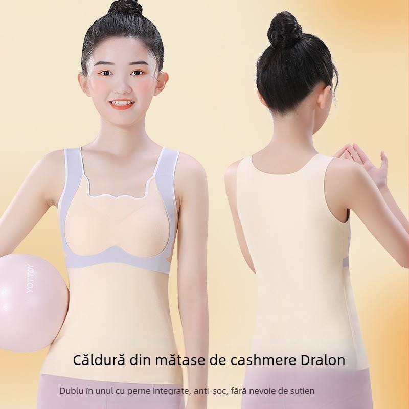 Vestă termică pentru fete – 94,3% poliester / 5,7% spandex, pentru vârsta 8+ (înălime peste 140 cm)