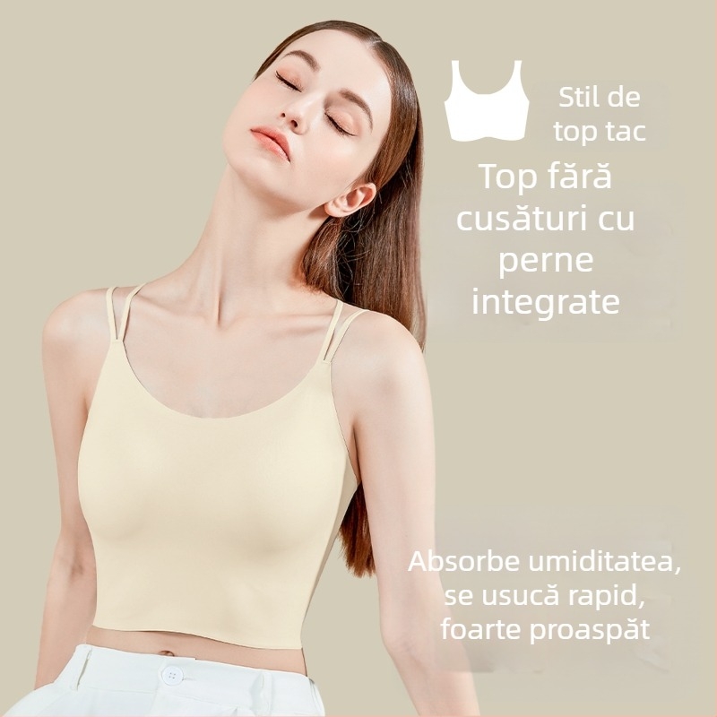 Bustier wrap/tube top – respirabil, fără cusături la spate, cupe subțiri, nylon, lungime talie