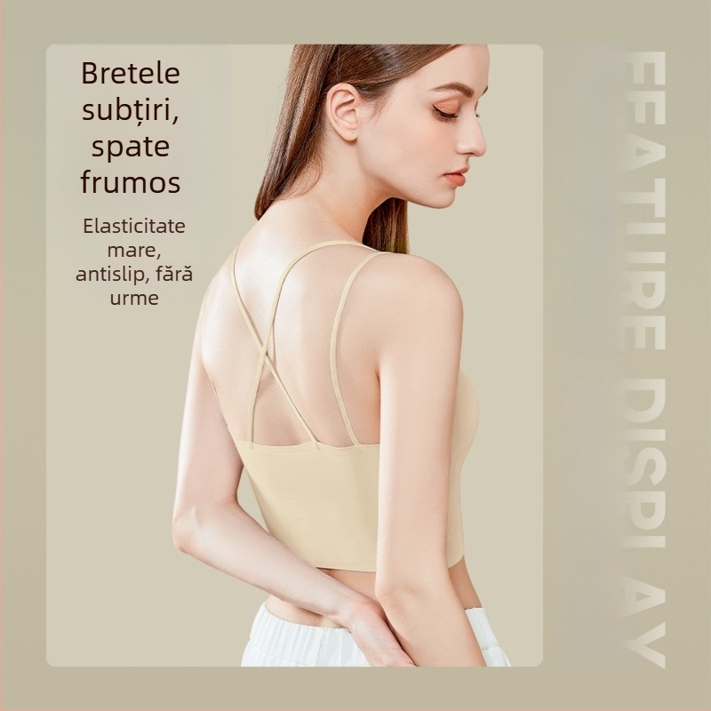 Bustier wrap/tube top – respirabil, fără cusături la spate, cupe subțiri, nylon, lungime talie