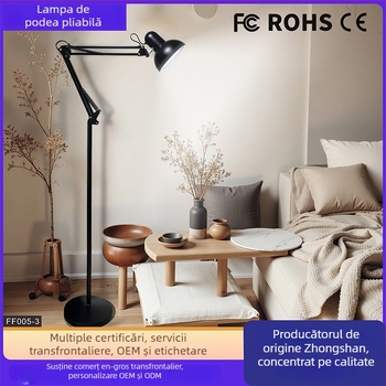 Lampă de podea FF005, stil Nordic, LED, tensiune ≤36V, abajur din fier, 1 sursă de lumină