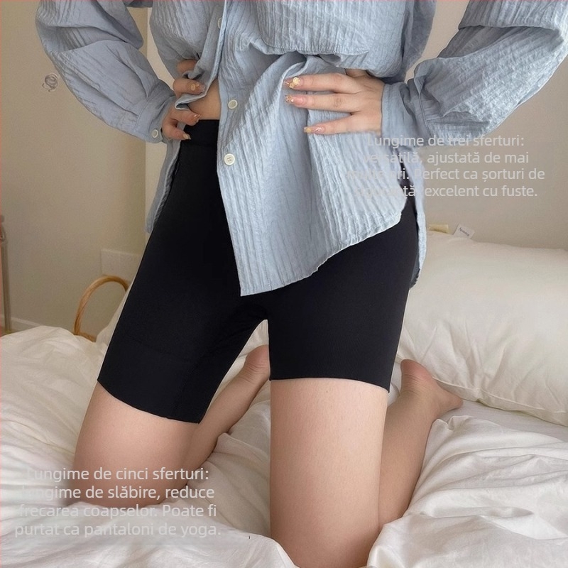 Pantaloni de siguranță pentru femei, talie înaltă, fără cusături, anti-expunere, nailon, colanți și șorți într-o piesă