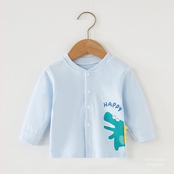 Top de bebeluș cu mânecă lungă, 100% bumbac, unisex, îmbrăcăminte de casă pentru nou-născuți, primăvară–toamnă.