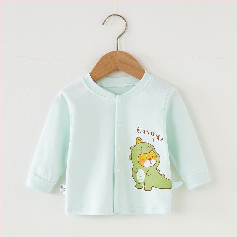 Top de bebeluș cu mânecă lungă, 100% bumbac, unisex, îmbrăcăminte de casă pentru nou-născuți, primăvară–toamnă.