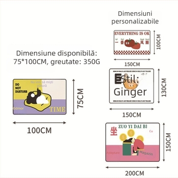 Pătură de flanel, fibră de poliester, 300–499 g, stil desen animat, potrivit pentru toate anotimpurile