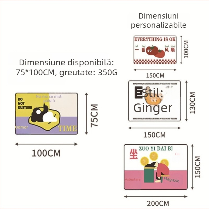 Pătură de flanel, fibră de poliester, 300–499 g, stil desen animat, potrivit pentru toate anotimpurile