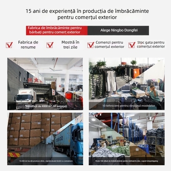 Geacă lungă pentru bărbați, în carouri, cu buzunare patch 3D, închidere frontală cu nasturi, material poliester sintetic, căptușeală poliester, model primăvară