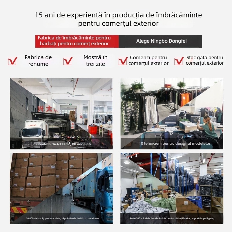 Geacă lungă pentru bărbați, în carouri, cu buzunare patch 3D, închidere frontală cu nasturi, material poliester sintetic, căptușeală poliester, model primăvară