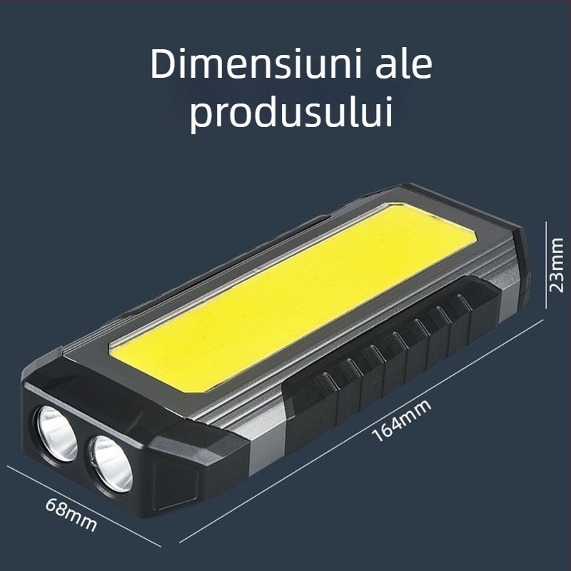 Lampă de lucru LED cu sursă COB, încărcare USB, magnet, corp din aliaj de aluminiu, protecție IP6