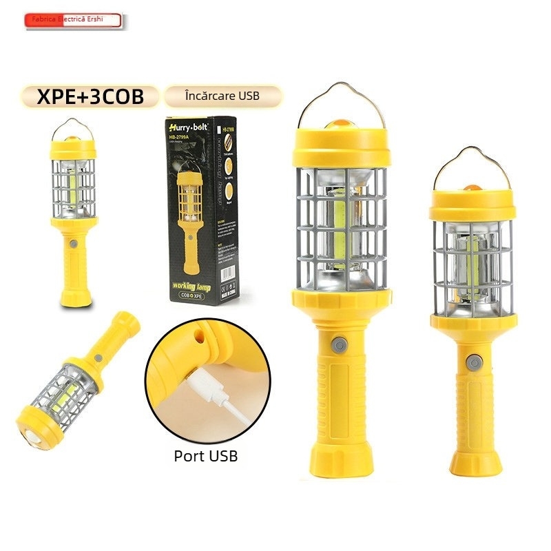 Lumină LED de lucru pentru exterior pentru reparații auto – Reîncărcabilă, 10W, baterie încorporată, alimentare manuală, încărcător inclus, rază până la 50 m