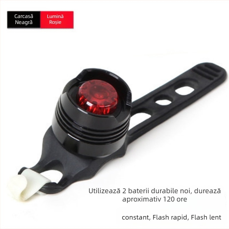 Borle Lampă spate pentru bicicletă, pentru mountain bike, aliaj de aluminiu, lampă de siguranță pentru noapte