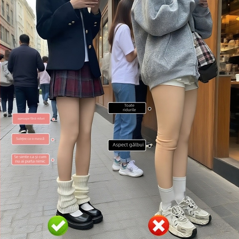 Colanți fără cusături din nylon, grosime îngroșată, luciu lucios, ridicare fesă, culoare uni, lungime integrală, stil japonez, 18–40 ani