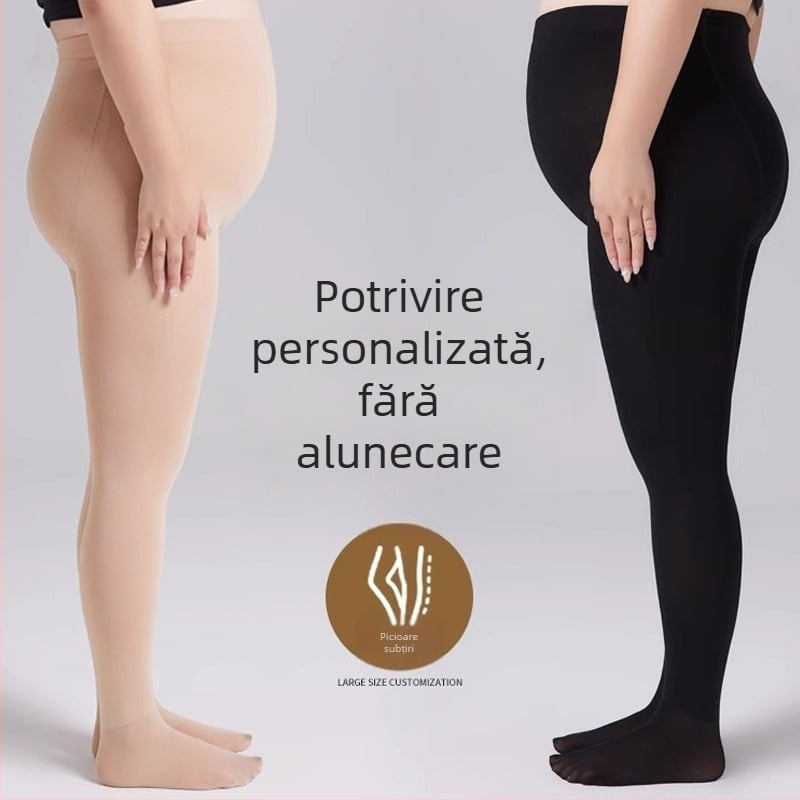 Colanți din catifea cu căptușeală fleece, model solid, grosime medie