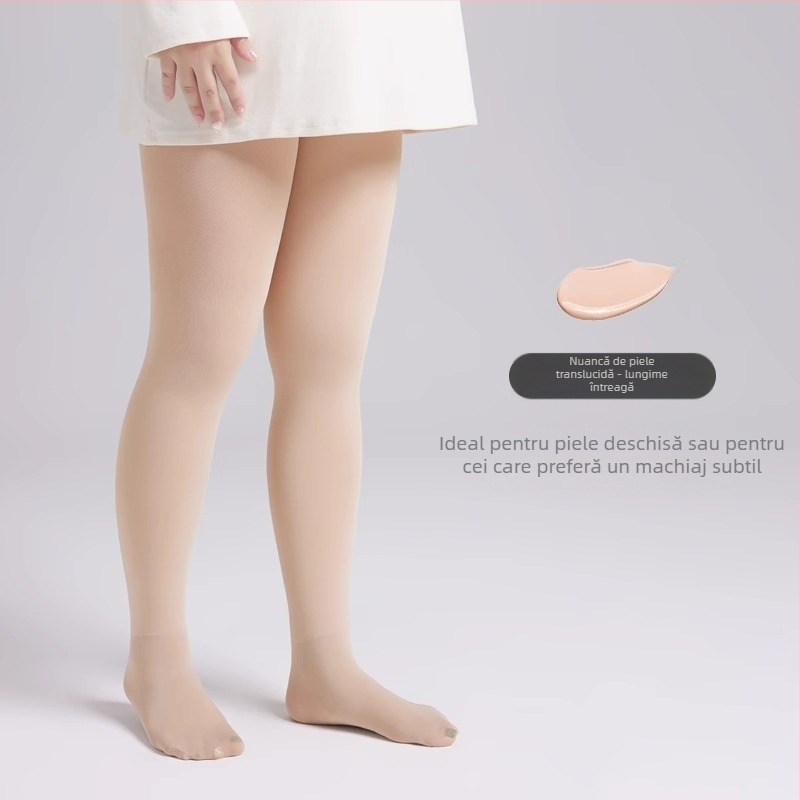 Colanți din catifea cu căptușeală fleece, model solid, grosime medie