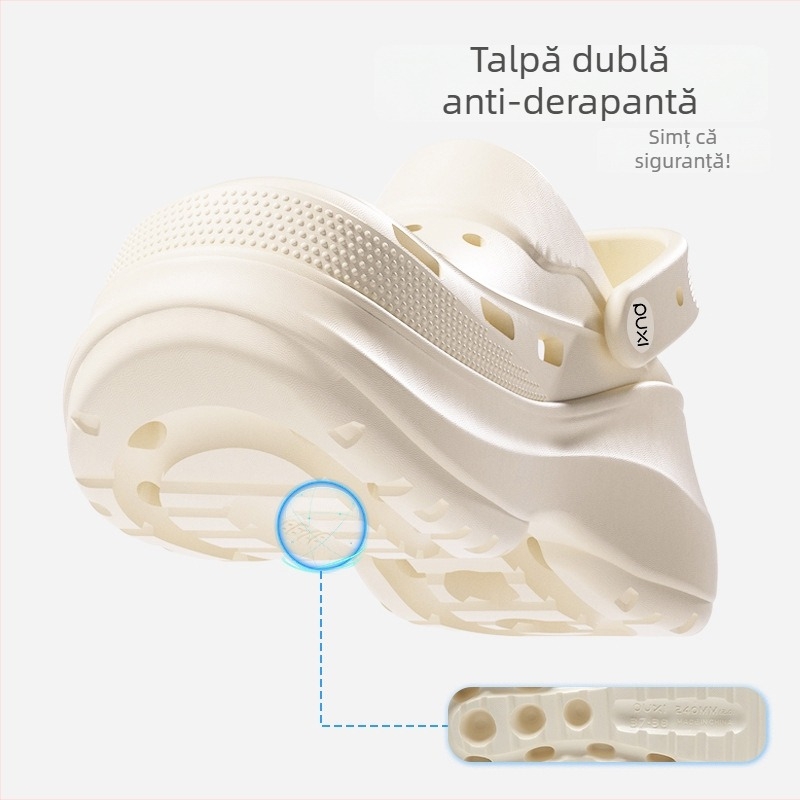 Clogs EVA – design Cloud, unisex, înălțime de 8 cm, talpă antiderapantă, control al mirosului, purtare zilnică