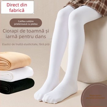 Colanți pentru copii pentru dans, cu căptușeală din fleece și țesătură din nailon, respirabili și absorb sudoare