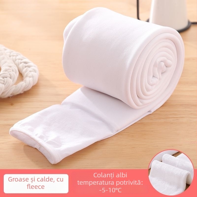 Colanți pentru copii pentru dans, cu căptușeală din fleece și țesătură din nailon, respirabili și absorb sudoare