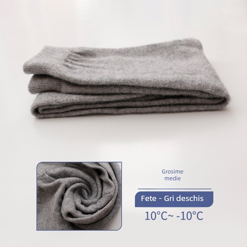 Pantaloni de lână pentru copii, 60% lână, talie înaltă cu elastic, deschidere în zona cracului, potriviți pentru toamnă și iarnă