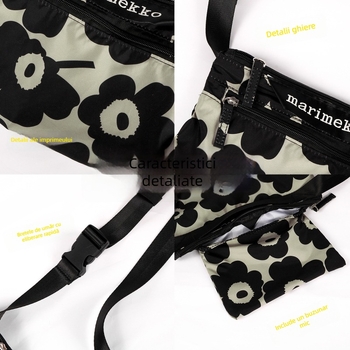 Geantă bucket cross-body cu imprimeu leopard și litere, material catifelat, căptușeală din nailon, curea simplă