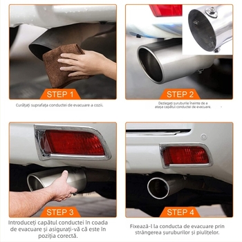 Secțiune din spate a sistemului de eșapament, oțel inoxidabil, universal, fixare cu șuruburi, modelele XH-MF010/XH-MF011