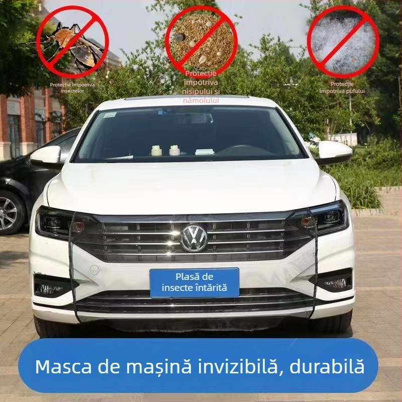 Plasă de protecție împotriva insectelor pentru grila centrală a motorului auto, din plasă țesută, dimensiuni 113×75 cm, compatibilă cu toate modelele