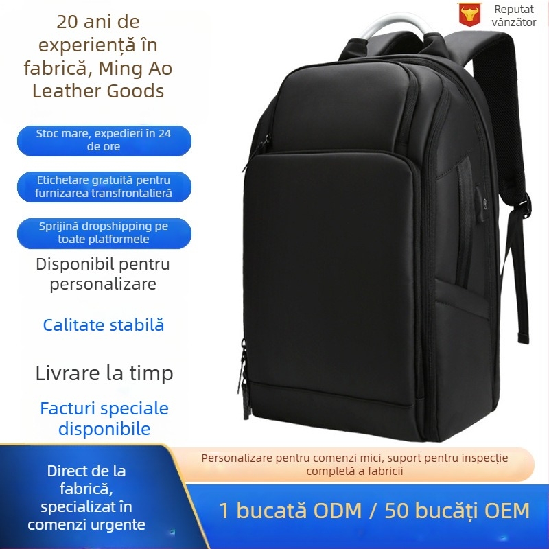 Name Deer rucsac business pentru laptop, capacitate 36-55L, material Oxford, impermeabil, antifurt, curea cu Air Cushion