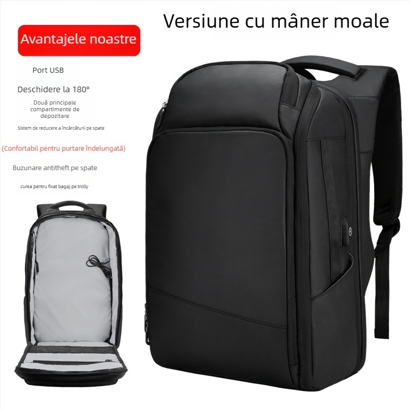 Name Deer rucsac business pentru laptop, capacitate 36-55L, material Oxford, impermeabil, antifurt, curea cu Air Cushion