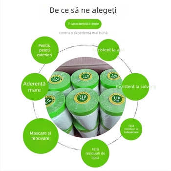 Film de mască pentru pereți exteriori (Seria Bucket Tape) – lungime 25 m, aderență puternică, prelucrare personalizabilă