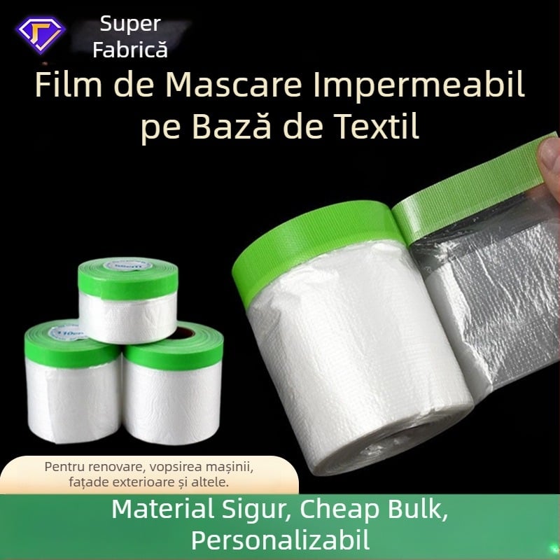 Folie de mascare protectoare pentru pereți exteriori și vopsire auto – bază din plastic, adeziv pe bază de țesătură, vâscozitate mare, nucleu de hârtie, seria folie de protecție