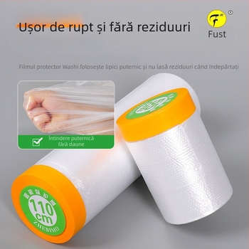 Foster folie de protecție de mascare, de unică folosință pentru vopsire, 0,6 mm grosime, bază din hârtie japoneză, adeziv Crystal, film transparent de protecție împotriva prafului pentru decorul casei