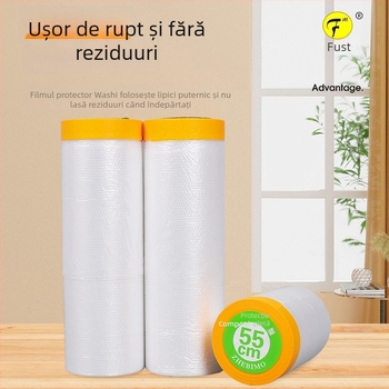 Foster folie de protecție de mascare, de unică folosință pentru vopsire, 0,6 mm grosime, bază din hârtie japoneză, adeziv Crystal, film transparent de protecție împotriva prafului pentru decorul casei